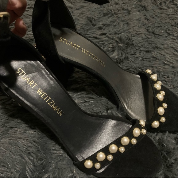 ▪️ Stuart Weitzman “More Pearl” Suede Block Heels - Picture 6 of 7